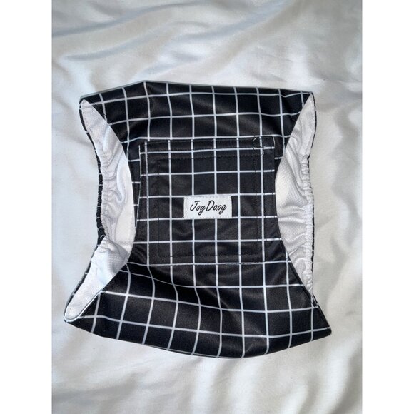 JoyDaog Washable Male Dog Belly Wrap - Pack of 2 - LARGE Black/White Green - Picture 3 of 5